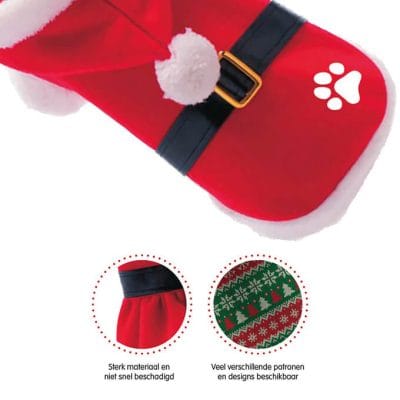 Honden kerstmanpak
